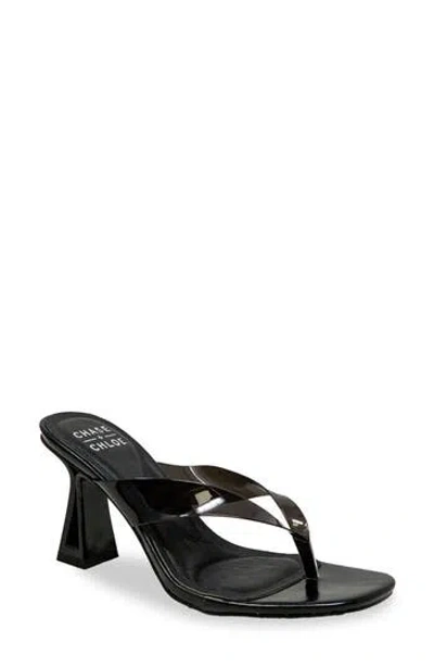 Chase & Chloe Chase And Chloe Translucent Strap Block Heel Sandal In Black