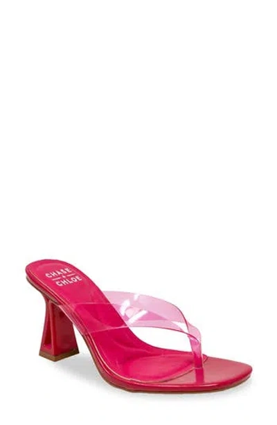 Chase & Chloe Chase And Chloe Translucent Strap Block Heel Sandal In Pink