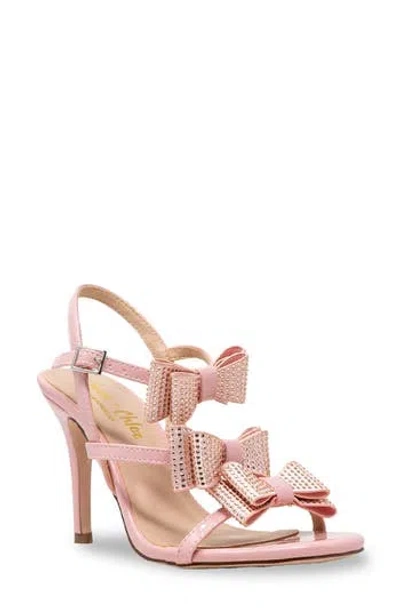Chase & Chloe Chase And Chloe Triple Bow Rhinestone Sandal In Pink Patent