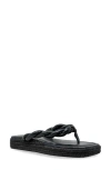 Chase & Chloe Chase And Chloe Twist Strap Espadrille Sandal In Black