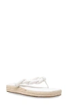 Chase & Chloe Chase And Chloe Twist Strap Espadrille Sandal In White