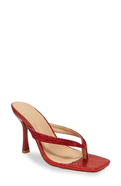Chase & Chloe Chase And Chloe Vixxy Embellished Toe Post Sandal In Red