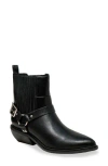 Chase & Chloe Chase And Chloe Yareli Western Buckle Chelsea Boot In Black