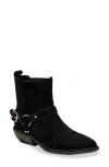 Chase & Chloe Chase And Chloe Yareli Western Buckle Chelsea Boot In Black