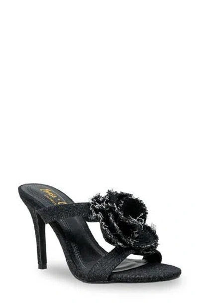 Chase & Chloe Chase And Chloe Yureli Fray Rosette Slide Sandal