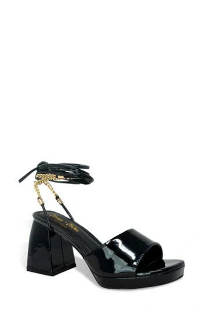 Chase & Chloe Chase And Chloe Zendaya Chain Ankle Wrap Platform Sandal