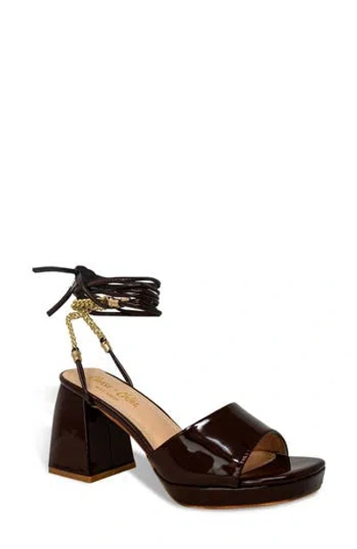 Chase & Chloe Chase And Chloe Zendaya Chain Ankle Wrap Platform Sandal