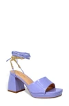 Chase & Chloe Chase And Chloe Zendaya Chain Ankle Wrap Platform Sandal In Purple