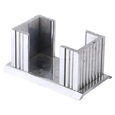 Pre-owned Chase And Co. Art Deco Machine Age Fluted Cigarette/card Holder In Chrome Signed Chase In Gray