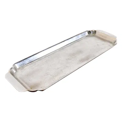 Pre-owned Chase Brass And Copper Company Chase Antique Art Deco Chrome-plated Serving Tray, Circa 1930s In Gray