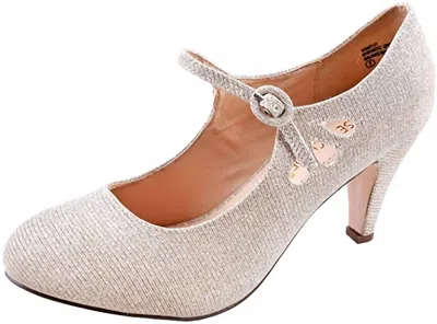 Chase + Chloe Women's Kimmy-21 Round Toe Mary Jane In Nude Glitter In Multi