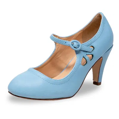 Chase + Chloe Women's Kimmy-21 Round Toe Mary Jane In Serenity Blue