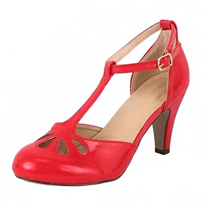 Chase + Chloe Women's Kimmy-36 Mid Heel Pumps In Red Patent In Multi