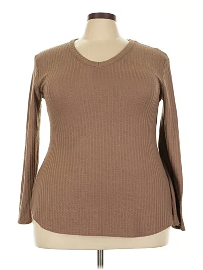 Pre-owned Chaser 3/4 Sleeve T-shirt In Brown