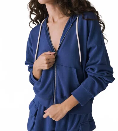 Chaser Abilene Honest Zip Up Hoodie In Indigo In Blue