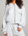 Chaser Abilinee Zip Up In Light Heather Gray In Multi