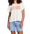 Chaser Ac/dc 1979 Tour Gradient Tee Top In White In Metallic