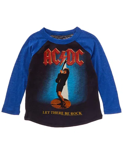 Chaser Kids' Ac/dc Let There Be Rock Baseball T-shirt In Blue
