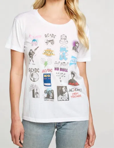 Chaser Acdc Logo Collage Tee In White