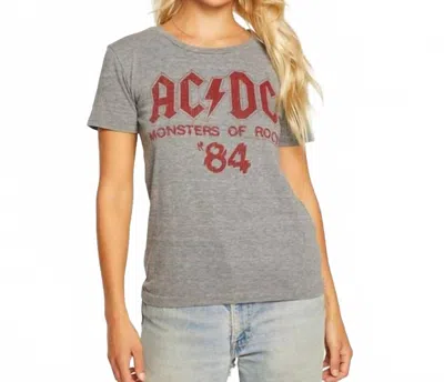 Chaser Acdc Monsters Of Rock Graphic Tee In Grey In Gray