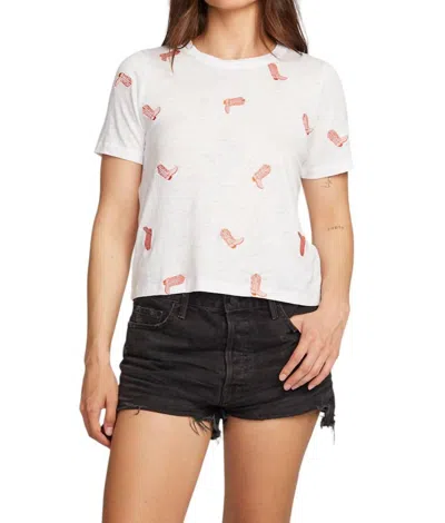 Chaser All Over Cowboy Boot Top In White/brown In Neutral