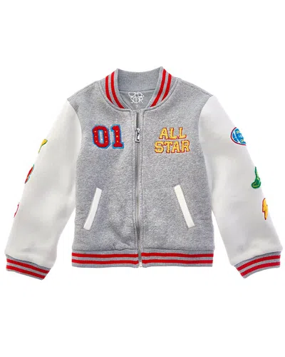 Chaser Kids' All Star Varsity Patches Jacket In Gray