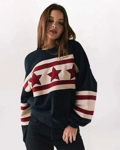 Chaser Allstar Colorblock Pullover Sweatshirt In True Black