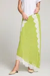 Chaser Amber Midi Skirt In Chartreuse In Green