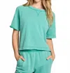 Chaser Amelia Pullover Tee In Clover In Blue