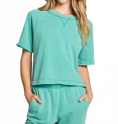 Chaser Amelia Pullover Tee In Clover In Blue