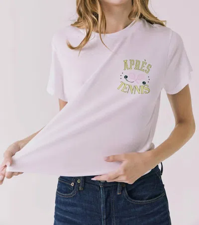 Chaser Apres Tennis Tee In White In Purple