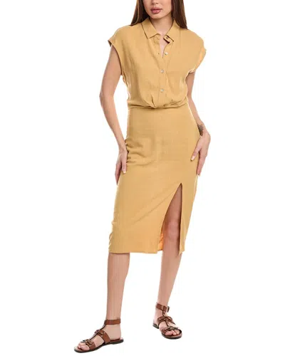 Chaser Atlantic Linen-blend Midi Dress In White