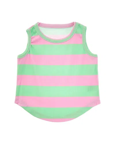 Chaser Kids' Baby Stretch Rib Shirttail Muscle Tank Top In Pink