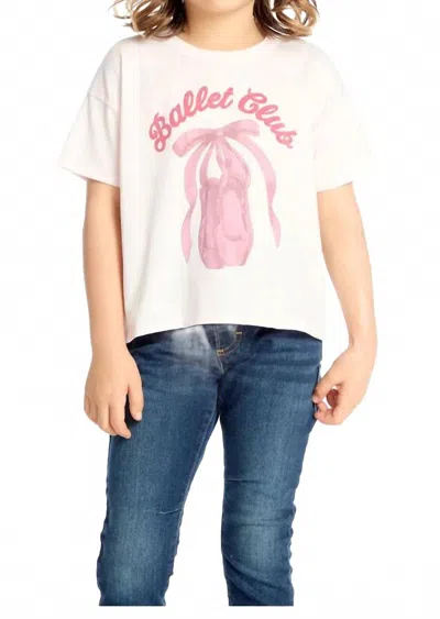 Chaser Kids' Ballet Club Tee Top In Pinky In White