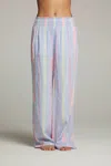 Chaser Bari Stripe Flared Leg Trouser In South Beach