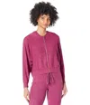 Chaser Batwing Hoodie Women's Pink Stretch Long Sleeve Full Zip Gbo188 In Purple