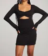 Chaser Bay Mini Dress In Licorice In Black