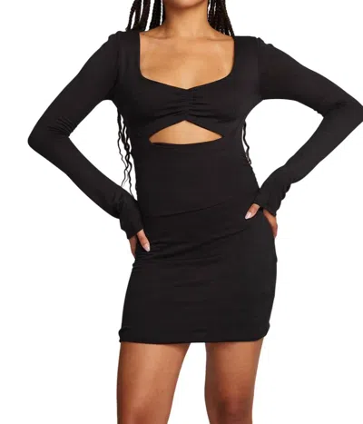 Chaser Bay Mini Dress In Licorice In Black