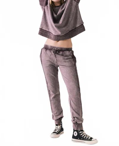 Chaser Bay Soft Brushed Joggers In Fig In Pink