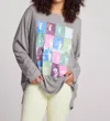 Chaser Beatles Vintage Collage Long Sleeve Tee In Heather Grey In Grey
