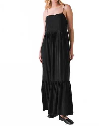 Chaser Berkeley Maxi Silky Twill Dress In True Black