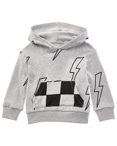 Chaser Kids' Blocked Checkered Bolts Hoodie In Gray