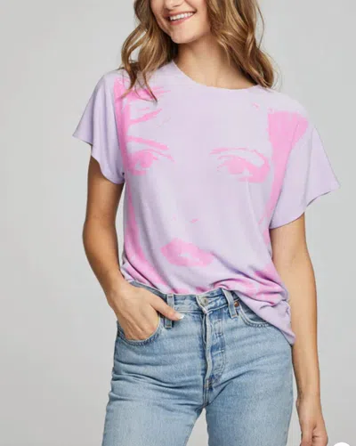 Chaser Blondie Poster Graphic Tee In Lavender In Yellow