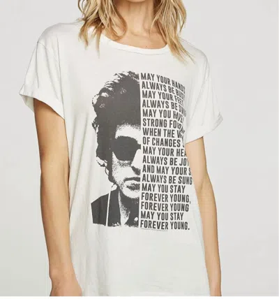 Chaser Bob Dylan Forever Young Graphic Tee In Off White