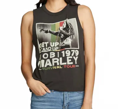 Chaser Bob Marley Graphic Tee In Vintage Black