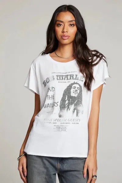 Chaser Bob Marley Harvard Stadium Graphic Tee In White In Multi