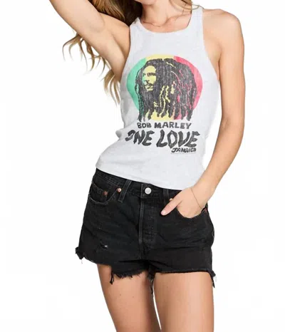 Chaser Bob Marley Jamaica Tank In Light Heather Gray In White
