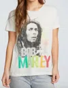 Chaser Bob Marley Rasta Tee In White In Beige