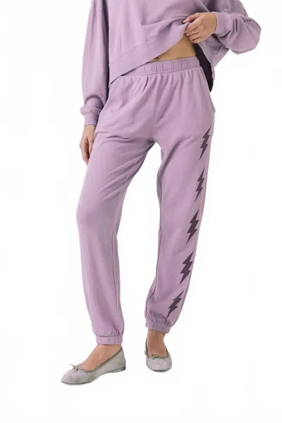 Chaser Bolt Jogger Pants In Purple In Pink