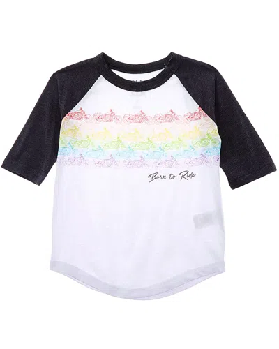 Chaser Born To Ride Raglan Baseball T-shirt In Black